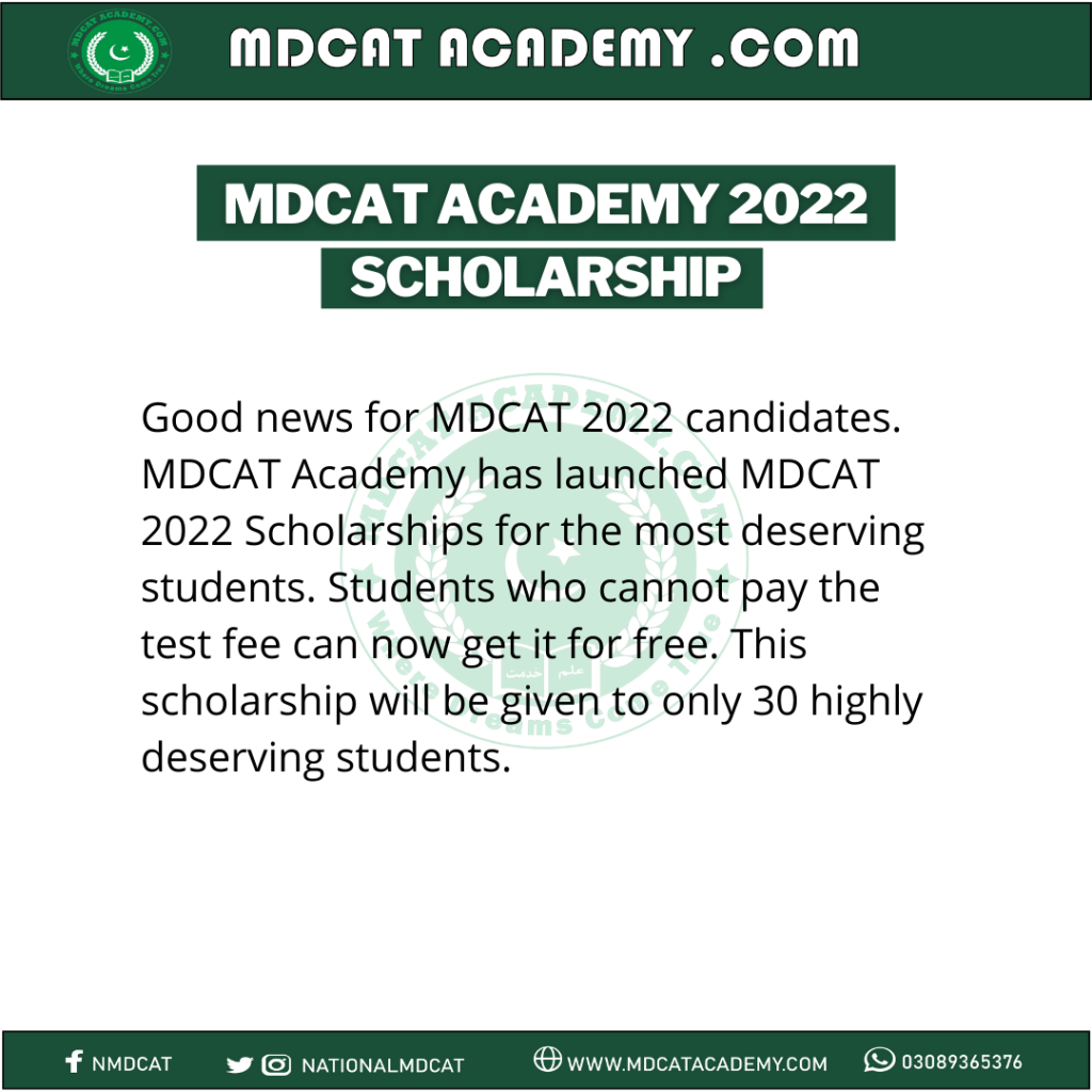 MDCAT Academy 2022 Scholarship
