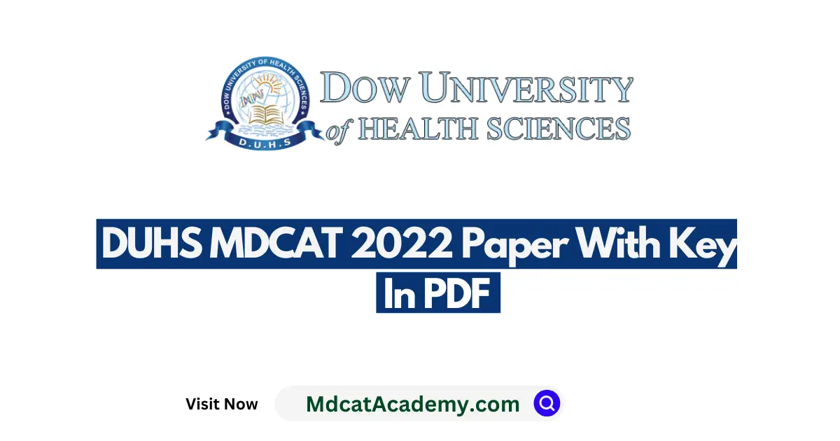 DUHS MDCAT 2022 Paper With Keys In PDF