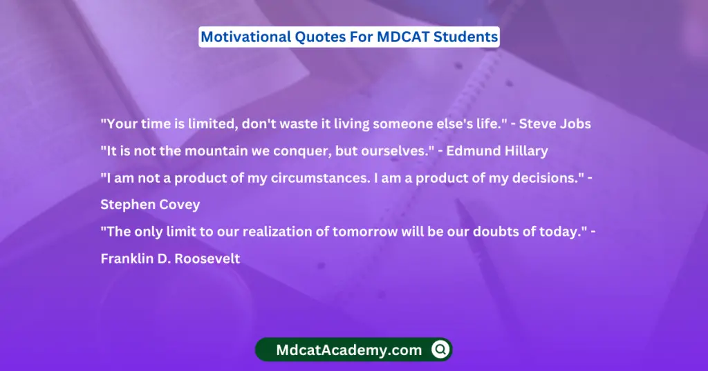 Motivational Quotes For MDCAT Students
