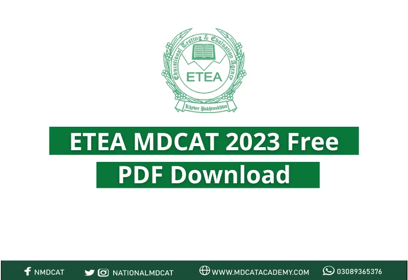 ETEA MDCAT 2023 Free PDF Download