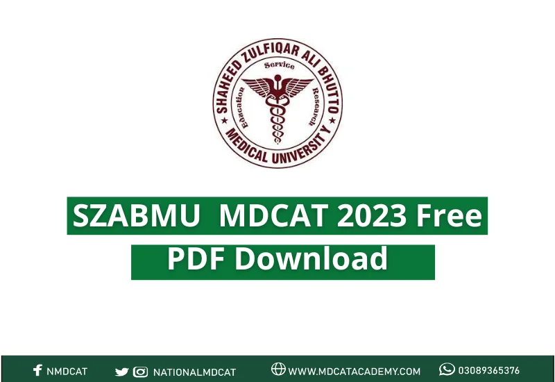 SZABMU MDCAT 2023 Free PDF Download